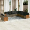 thumbnail image 1 of vidaXL Garden Sofa Set Grey PE Rattan Large Adjustable Feet, 1 of 9