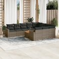 thumbnail image 1 of vidaXL Garden Sofa Set Grey PE Rattan Large Adjustable Feet, 1 of 4