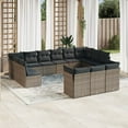 thumbnail image 1 of vidaXL Garden Sofa Set Grey PE Rattan, Powder-Coated Steel, Polyester, 1 of 4
