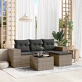 thumbnail image 1 of vidaXL Garden Sofa Set Grey PE rattan, Powder-coated steel, Tempered glass, 1 of 6