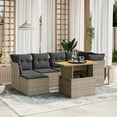 thumbnail image 1 of vidaXL Garden Sofa Set Grey with dark grey cushions, 1 of 4