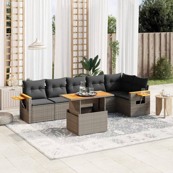 vidaXL Garden Sofa Set Grey