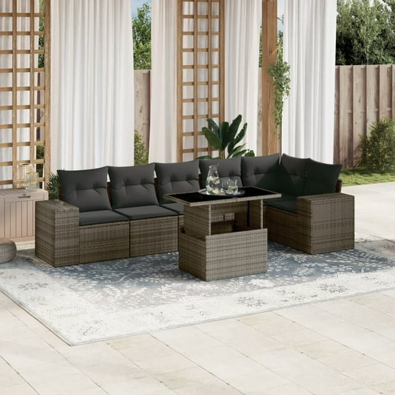 vidaXL Garden Sofa Set Grey