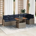 thumbnail image 1 of vidaXL Garden Sofa Set with Cushion Manual 7 pcs gray and navy blue, 1 of 2