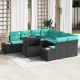 thumbnail image 1 of vidaXL Garden Sofa Set with Storage 9 pcs Black Poly rattan, 1 of 2