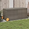 thumbnail image 1 of vidaXL Garden Storage Box with Wheels Gray 74.8 Gal Poly Rattan, 1 of 10