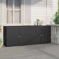 thumbnail image 1 of vidaXL Garden Storage Cabinet Black 78"x21.9"x31.5" Poly Rattan, 1 of 8