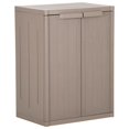 thumbnail image 1 of vidaXL Garden Storage Cabinet Brown 25.6"x17.7"x34.6" PP Wood Look, 1 of 6