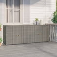 thumbnail image 1 of vidaXL Garden Storage Cabinet Gray 78"x21.9"x31.5" Poly Rattan, 1 of 7