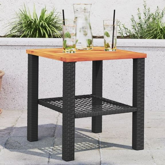 vidaXL Garden Table Black and Brown