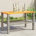 thumbnail image 1 of vidaXL Garden Table Grey PE Rattan Medium Durable Garden Table, 1 of 8