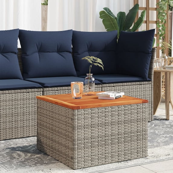 vidaXL Garden Table Grey and brown