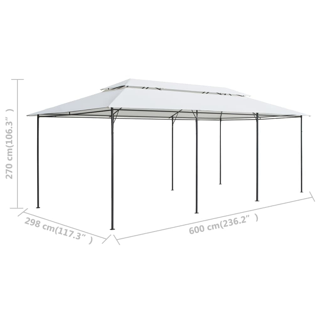 vidaXL Gazebo 236.2"x117.3"x106.3" White 0.6 oz/ft²