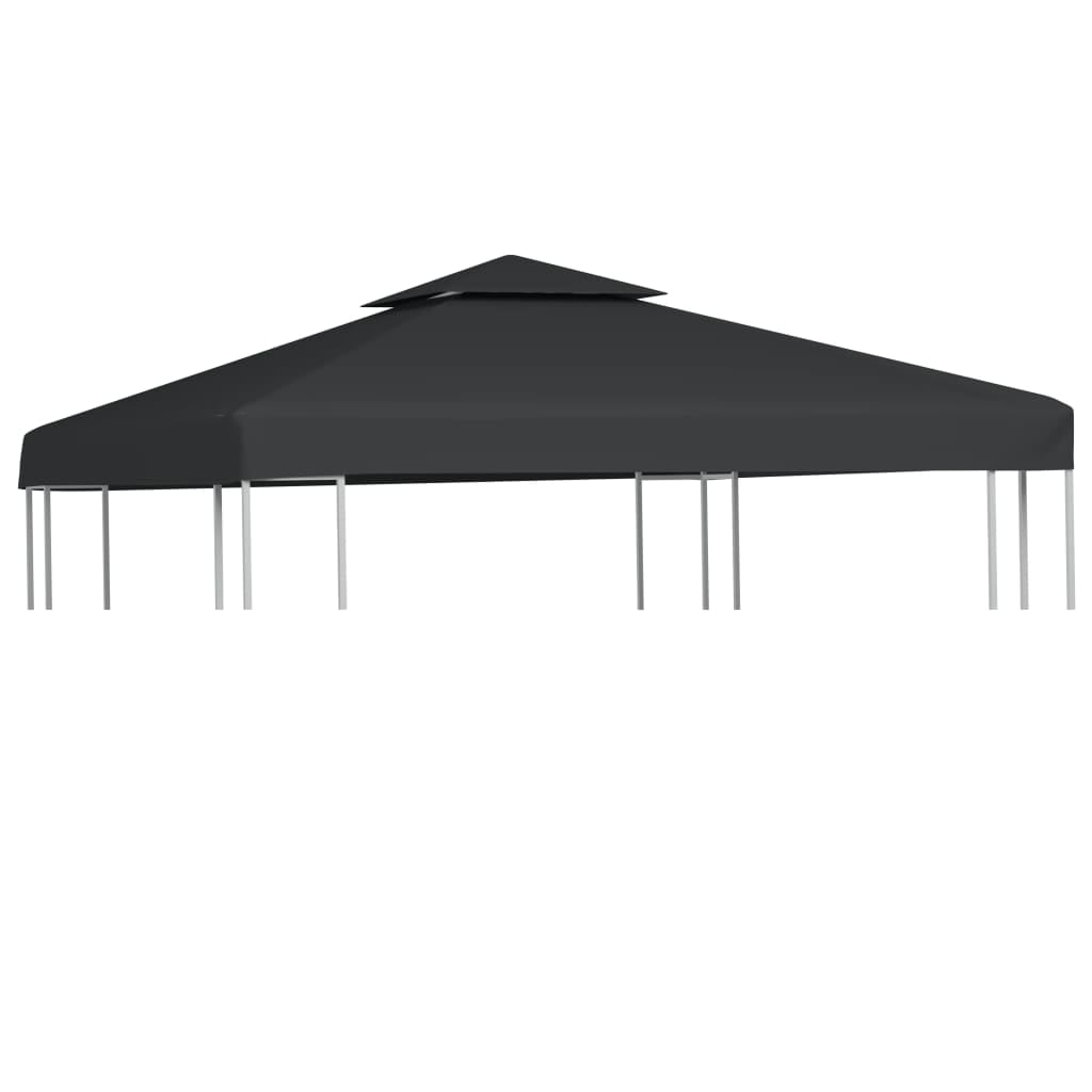 Dark Gray 10'x10' Polyester Gazebo Canopy Replacement Cover
