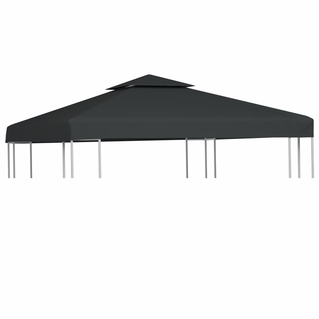 Dark Gray 10'x10' Polyester Gazebo Canopy Replacement Cover