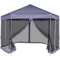 thumbnail image 1 of vidaXL Gazebo Hexagonal Pop-Up Canopy Party Tent Sunshade with 6 Sidewalls, 1 of 16