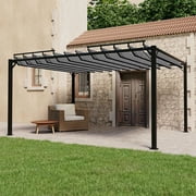 vidaXL Gazebo with Louvered Roof 9.8x13.1 Anthracite Fabric and Aluminum