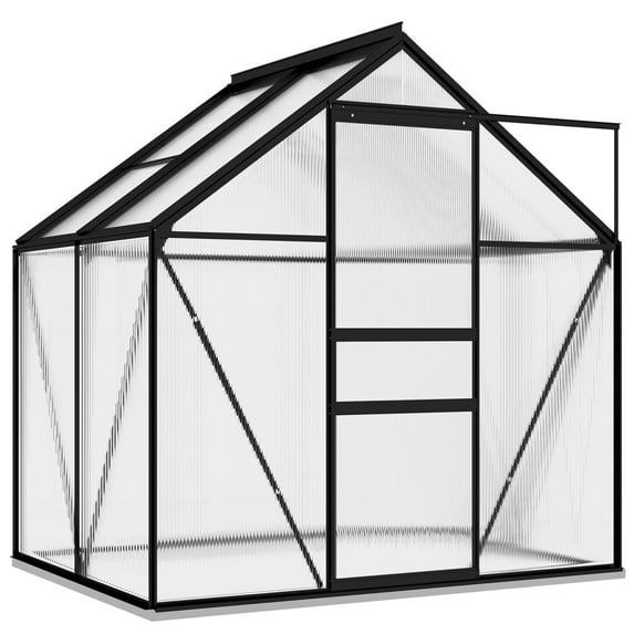 vidaXL Greenhouse Patio Outdoor Grow House with Base Frame Anthracite Aluminum