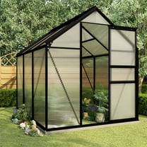 vidaXL Greenhouse Anthracite and see-through Aluminum and polycarbonate
