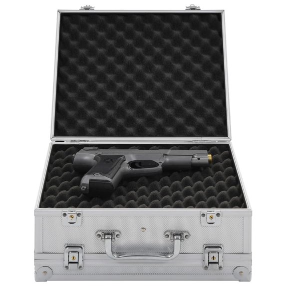 vidaXL Gun Case Aluminum ABS Weapon Pistol Case Box Black/Silver Multi Sizes