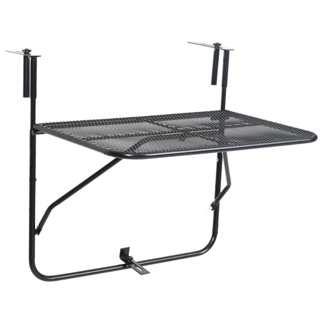 vidaXL Hanging Balcony Table Folding Outdoor Table Patio Railing Table Steel
