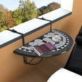 thumbnail image 1 of vidaXL Hanging Balcony Table Folding Outdoor Table for Balcony Garden Mosaic, 1 of 25