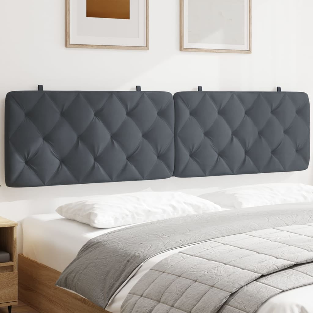 vidaXL Headboard Cushion Dark Grey Velvet (100% polyester) Large