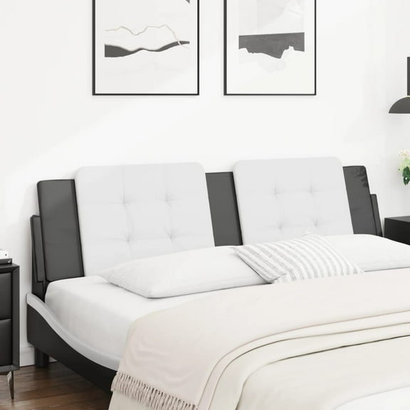 vidaXL Headboard Cushion White and Black