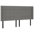 thumbnail image 1 of vidaXL Headboard with Ears Dark Gray 57.9"x6.3"x46.5"/50.4" Fabric, 1 of 26