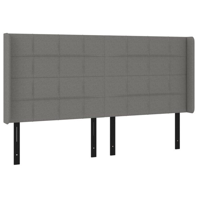 vidaXL Headboard with Ears Dark Gray 57.9"x6.3"x46.5"/50.4" Fabric
