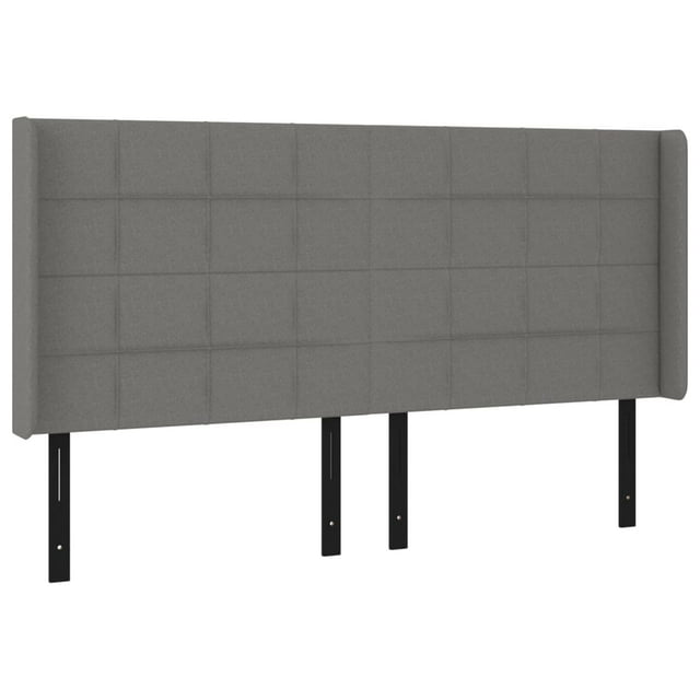 vidaXL Headboard with Ears Dark Gray 57.9"x6.3"x46.5"/50.4" Fabric