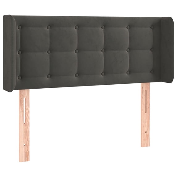 vidaXL Headboard with Ears Dark Gray 57.9"x6.3"x46.5"/50.4" Velvet