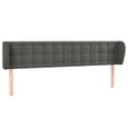 thumbnail image 1 of vidaXL Headboard with Ears Dark Gray 72"x9.1"x46.5"/50.4" Velvet, 1 of 32