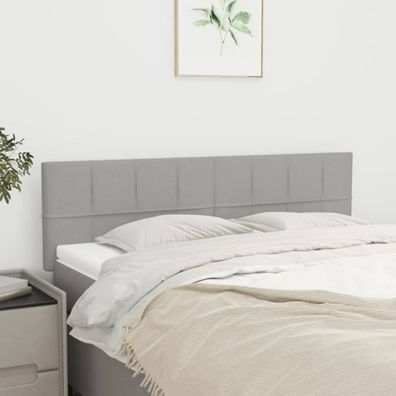 vidaXL Headboards 2 pcs Light Gray 28.3"x2"x30.7"/34.6" Fabric