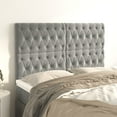 thumbnail image 1 of vidaXL Headboards 4 pcs Light Gray 28.3"x2.8"x30.7"/34.6" Velvet, 1 of 76