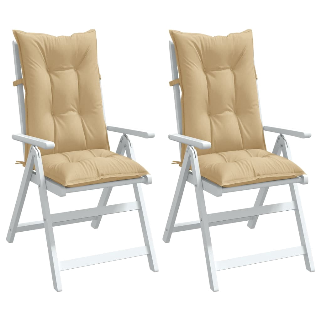 vidaXL Highback Chair Cushions Outdoor Seat Pad Garden Patio Furniture Fabric