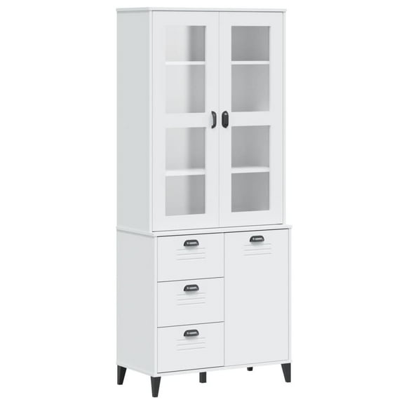 vidaXL Highboard VIKEN Anthracite Gray 31.5"x15.7"x74.8" Solid Wood Pine