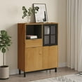 thumbnail image 1 of vidaXL Highboard with Glass Door FLAM 36.2"x15.7"x48.2" Solid Wood Pine, 1 of 11