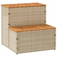 thumbnail image 1 of vidaXL Hot Tub Step Beige 19.7"x19.7"x19.9" Poly Rattan and Solid Acacia, 1 of 6