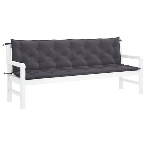 vidaXL Indoor/Outdoor Bench Cushions 2 pcs, Non-slip, Water-Repellent, Anthracite 78.7"x19.7"x2.8"