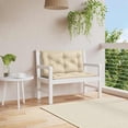 thumbnail image 1 of vidaXL Indoor/Outdoor Bench Cushions 2 pcs, Non-slip, Water-Repellent, Beige 39.4"x19.7"x2.8", 1 of 8