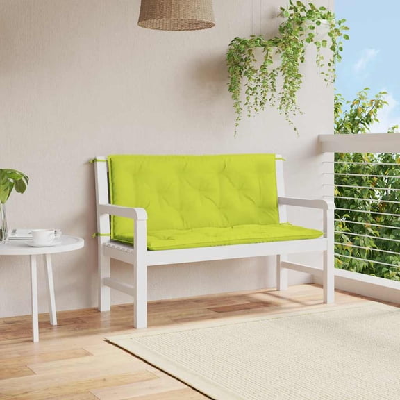 vidaXL Indoor/Outdoor Bench Cushions 2 pcs, Non-slip, Water-Repellent, Bright Green 47.2"x19.7"x2.8"