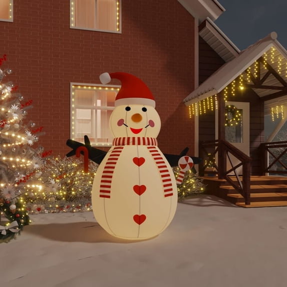 vidaXL Christmas Inflatable Snowman LED Lights 8 ft