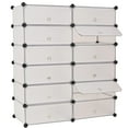 thumbnail image 1 of vidaXL Interlocking Shoe Organizer with 12 Compartments White, 1 of 5