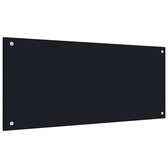 vidaXL Kitchen Backsplash Black 39.4"x19.7" Tempered Glass