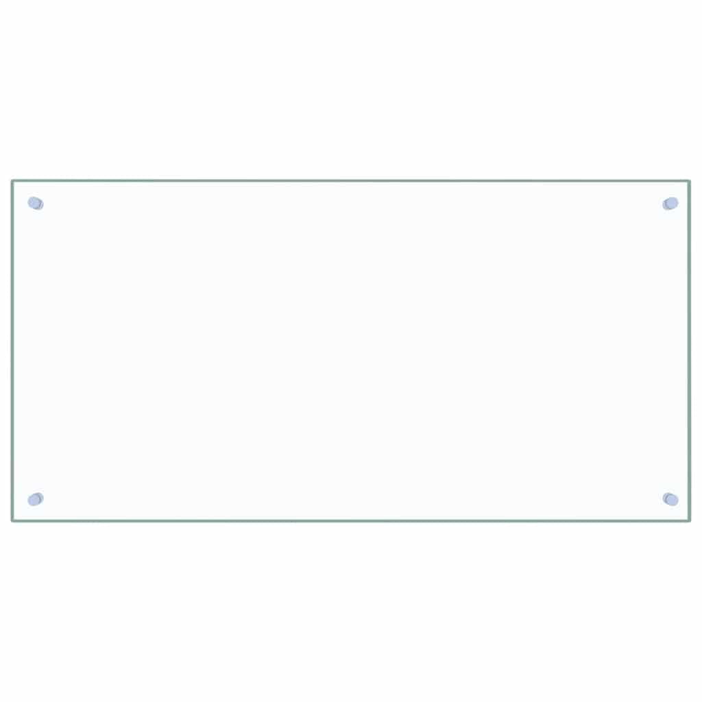 vidaXL Black Tempered Glass Kitchen Backsplash Tile 39.4"x19.7" Heat-Resistant