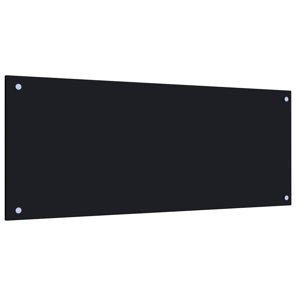 vidaXL Kitchen Backsplash Black 39.4"x19.7" Tempered Glass