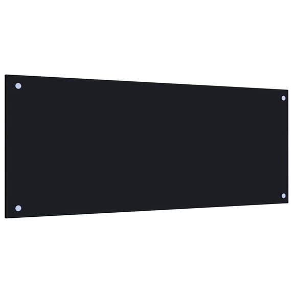 vidaXL Kitchen Backsplash Black 39.4"x19.7" Tempered Glass