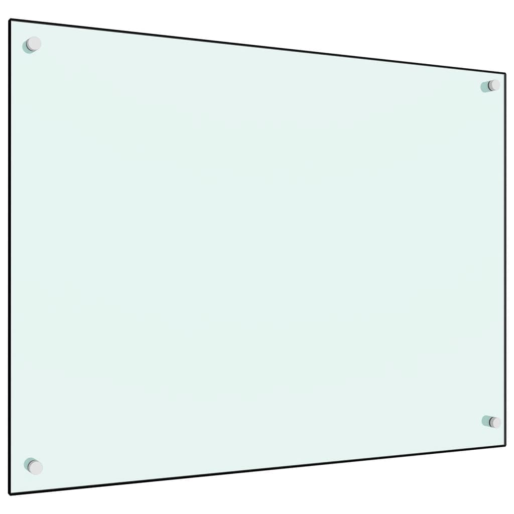 White Tempered Glass Kitchen Backsplash Panel 31.5" x 23.6"