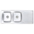 thumbnail image 1 of vidaXL Kitchen Sink Undermount Sink with Strainer Stainless Steel Sink Round, 1 of 47